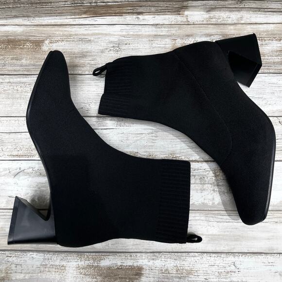 Vivaia Boots Sz 38/US 7 Regina Square Toe Ankle Bootie Block Heel Minimalist - Picture 10 of 12